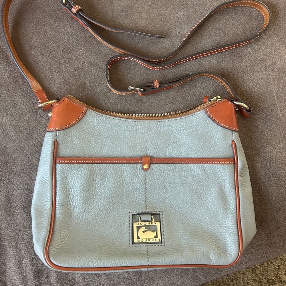 Dooney & Bourke Gray and Brown Crossbody Bag